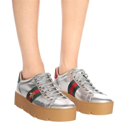 ace gucci metallic sneaker|gucci ace sneakers price.